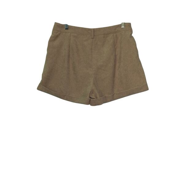 SHEIN beige corduroy pleated cuffed shorts size 8 - 10 - Picture 9 of 13